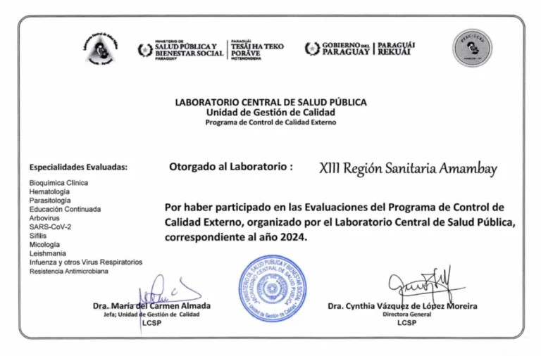 Salud: Reconocimiento a la Excelencia en Laboratorio de Salud Pública