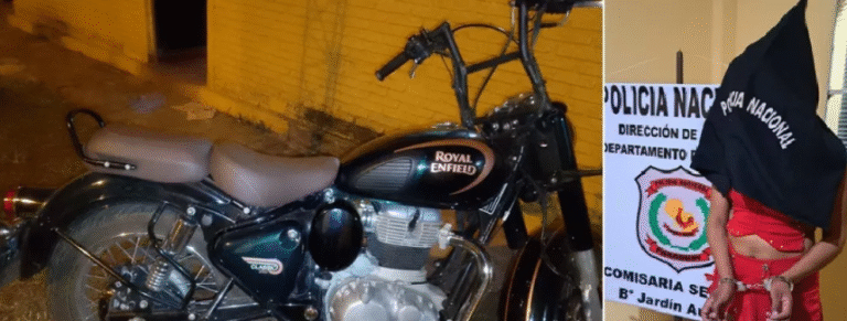 Detención por hurto de motocicleta en Pedro Juan Caballero