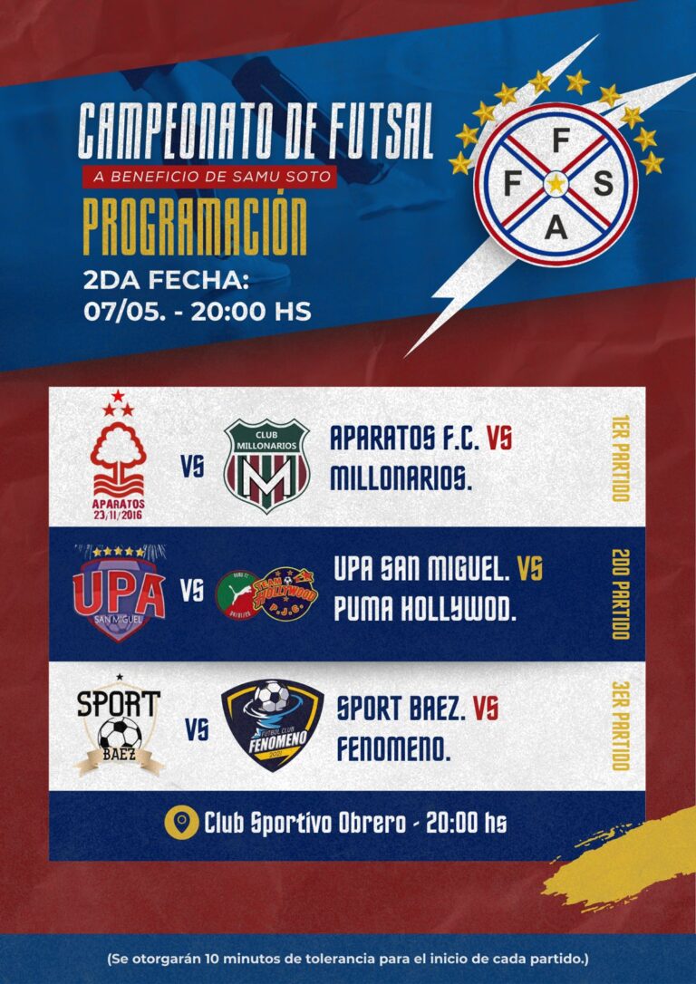 Hoy, en el Sportivo Obrero, se disputa la segunda fecha de la Divisional de Fútbol de Salón.