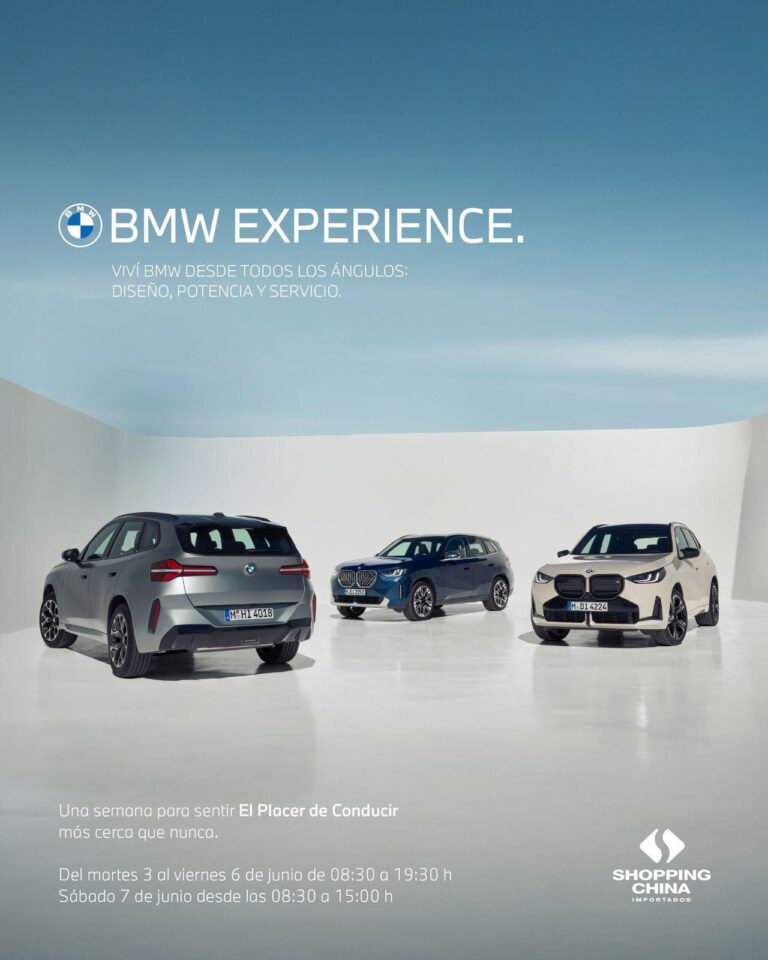 Del 3 al 7 de junio, Shopping China en Pedro Juan Caballero será la sede del BMW Experience.