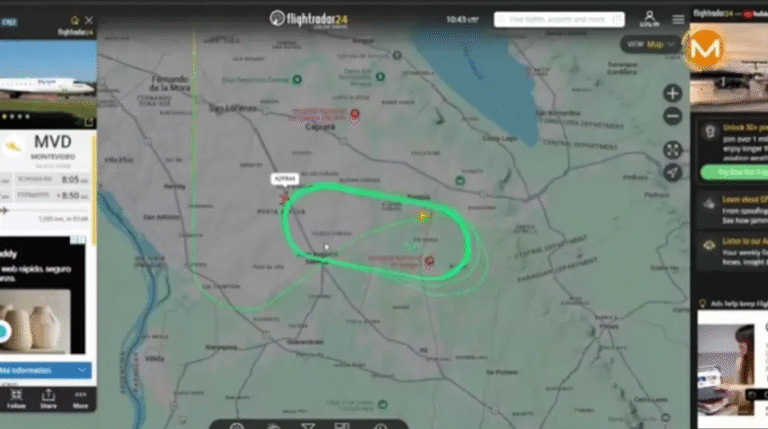 Avión con destino a Uruguay sufrió desperfecto técnico y sobrevoló el área central para quemar combustible