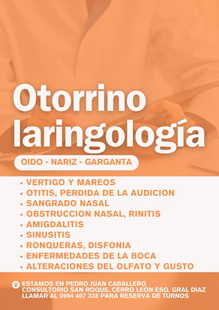 Especialista en otorrinolaringología estará atendiendo en el consultorio San Roque de Pedro Juan Caballero