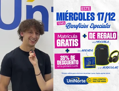 ¡Hacé como Mati Galarza y matriculate en la Uninorte en esta promoción especial y te llevas regalos!