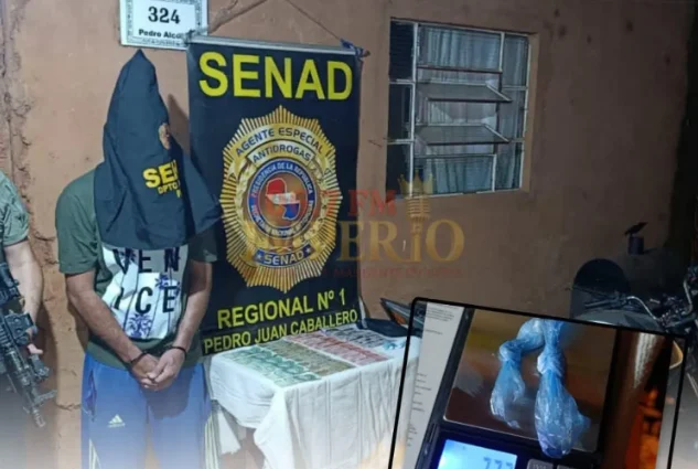 SENAD desmantela punto de venta de cocaína en Pedro Juan Caballero