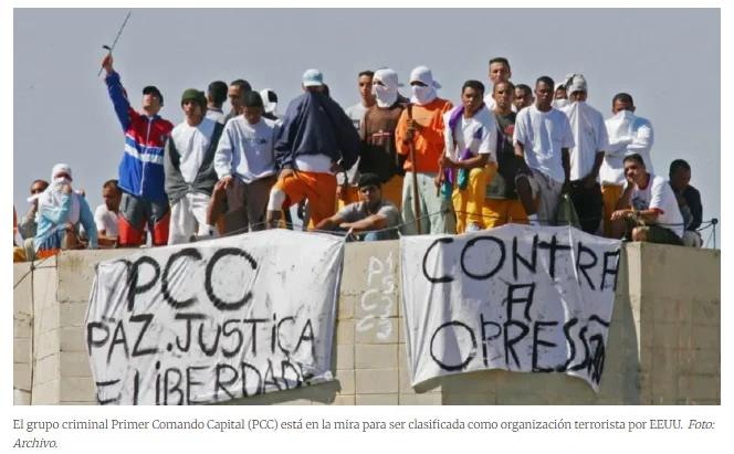 PCC y Comando Vermelho serán catalogados como organizaciones terroristas por EEUU, según la prensa brasileña