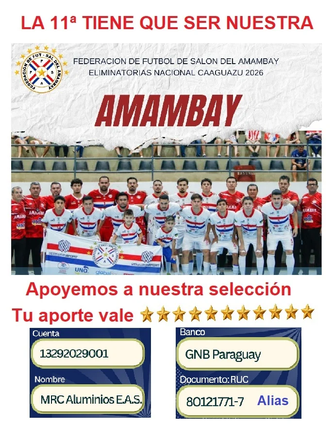 El sueño de la undécima estrella está en marcha para la Federación de Fútbol de Salón del Amambay