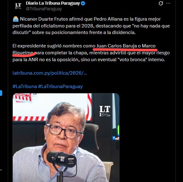 Duarte Frutos ve al vicepresidente como el candidato más competitivo