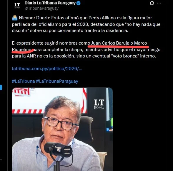 Duarte Frutos ve al vicepresidente como el candidato más competitivo