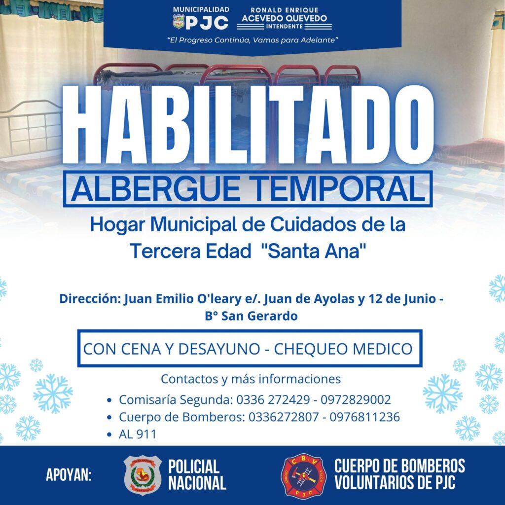 Municipalidad de Pedro Juan Caballero habilita un albergue temporal para personas sin hogar