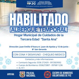 Municipalidad de Pedro Juan Caballero habilita un albergue temporal para personas sin hogar