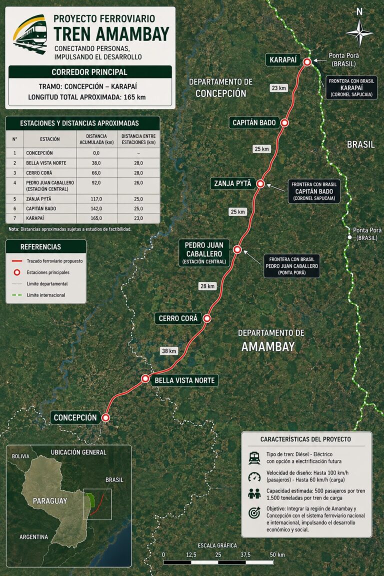 El Corredor Bioceánico y la Relevancia de la Conectividad Ferroviaria Ponta Porã – Pedro J. Caballero – Concepción