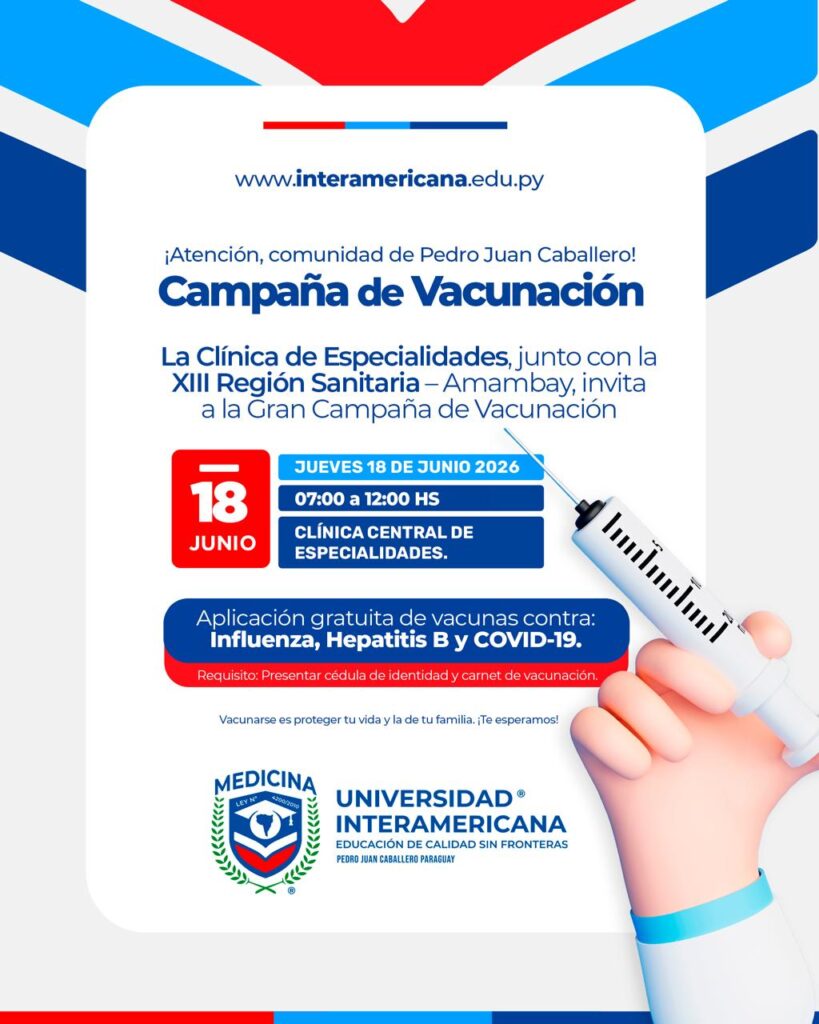 Se viene la jornada de vacunación en la Clínica Central de Especialidades de la Interamericana