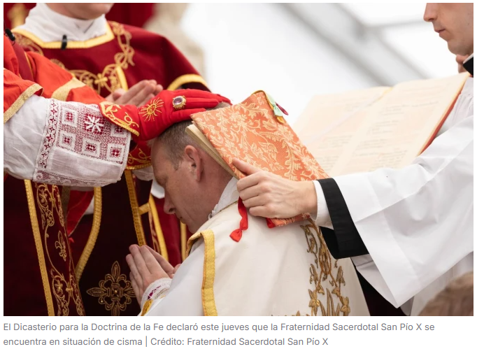 El Vaticano declara el cisma de la Fraternidad Sacerdotal San Pío X