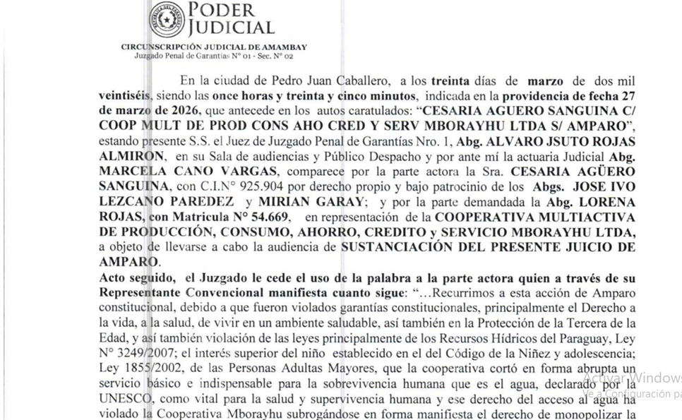 Otro revés de la Cooperativa Mborayhu LTDA.: Cortan agua a una socia como medida de presión para que ésta saldara sus cuotas de préstamo atrasadas