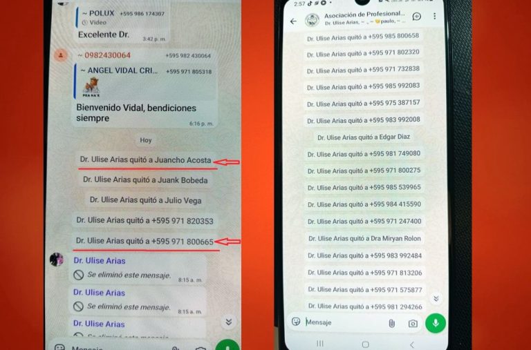 Ex presidente de la APROAM Ulise Arias, eliminó de un grupo de Wathssapp al diputado Benitez y el Gobernador Juancho Acosta