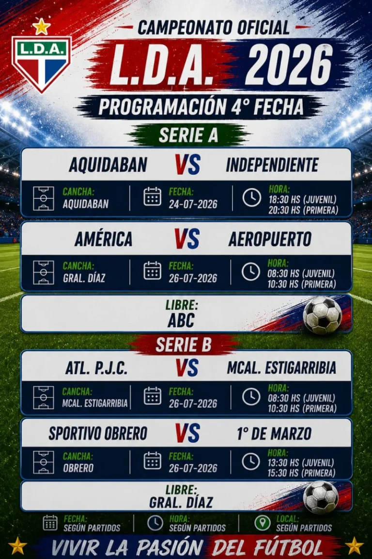 LDA: Se viene uno de los clásicos del futbol casero con el adelanto de la cuarta fecha este viernes en el Victoriano Bernal