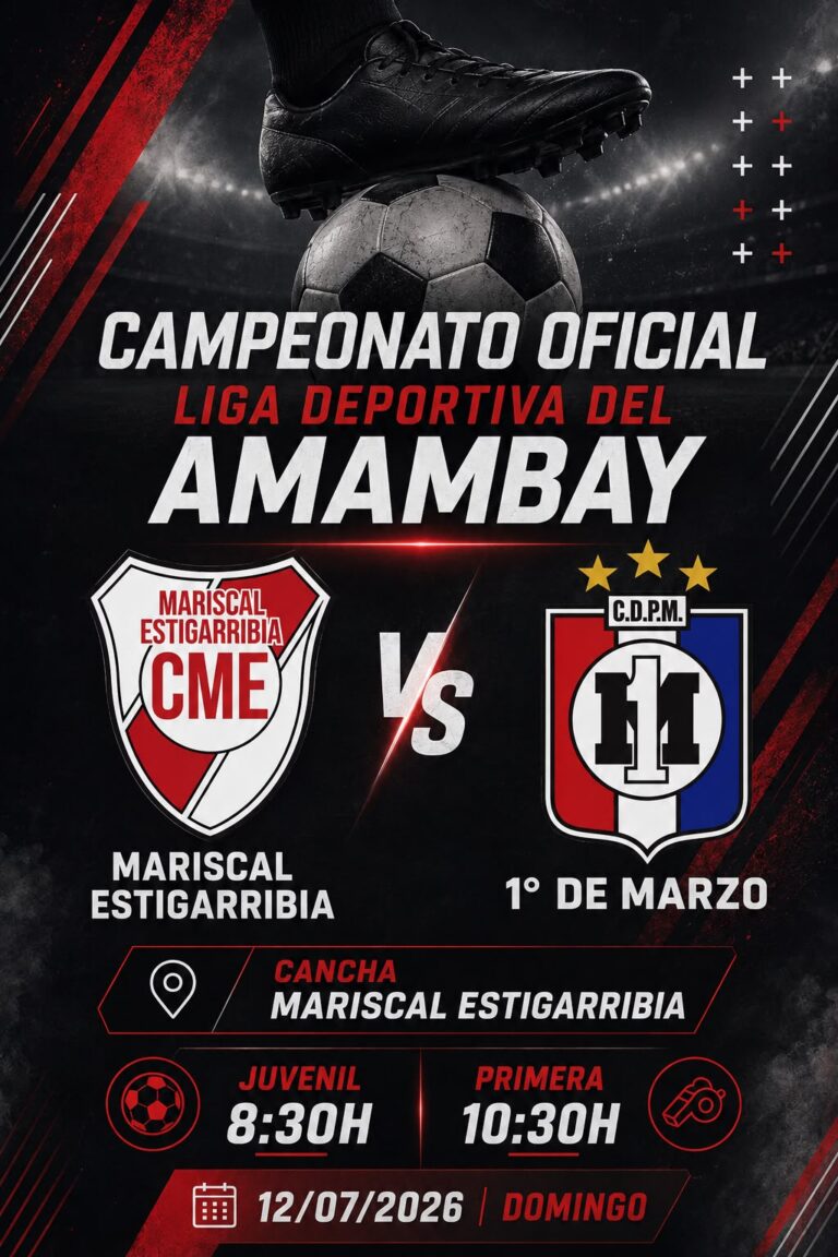 La cita para este domingo: Mariscal Estigarribia vs. el 1° de Marzo en estadio de la Banda Roja