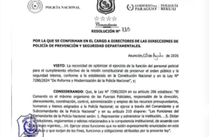 Confirmación de Altos Mandos Policiales en Amambay