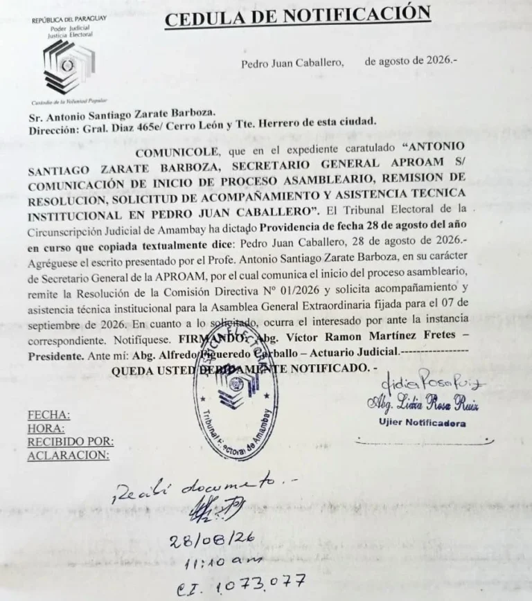 Asamblea General Extraordinaria de la APROAM: La legitimidad de este proceso ha sido refrendada por el Tribunal Electoral