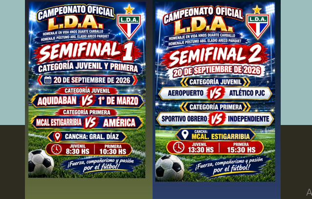 Este domingo se juega las semifinales del Campeonato Oficial de la Liga Deportiva del Amambay