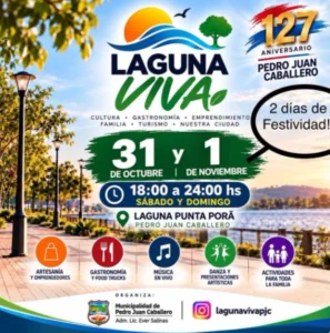 El Festival «Laguna Viva» regresa a Pedro Juan Caballero para conmemorar el 127° aniversario de la ciudad.